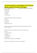 J.B learning Fire Investigator Final Exam Study guide Perfectly Arranged
