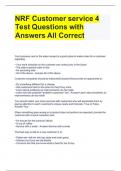 NRF Customer service 4 Test Questions with Answers All Correct.docx