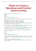 Chem 101 Exam 3 Questions and Correct Answers 2024