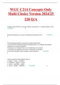 WGU C214 Concepts Only Multi Choice Version 2024/25  220 Q/A