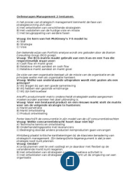 Oefenvragen Management (een praktijkgerichte benadering van organisatie en management)