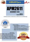 APM2611 Assignment 1 (COMPLETE ANSWERS) 2024