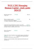 WGU C202 Managing Human Capital - study guide 2024/25
