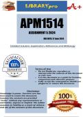 APM1514 Assignment 5 (COMPLETE ANSWERS) 2024 - DUE 27 June 2024