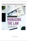 Test Bank & Solution Manual for Managing the Law: The Legal Aspects of  Doing Business, Canadian Edition, 6th edition By Mitchell McInne