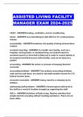 ASSISTED LIVING FACILITY MANAGER EXAM 2024-2025