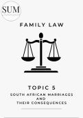 Family Law: LAWS1013 Topic 5 Guide with South African Marriages and Intimate Relationships 