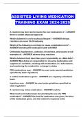 ASSISTED LIVING MEDICATION TRAINING EXAM 2024-2025