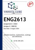 ENG2613 Assignment 2 (DETAILED ANSWERS) 2024 - DISTINCTION GUARANTEED