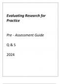 (ASU online) Evaluating Research for Practice Pre-Assessment Guide Q & S 2024.