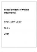 (ASU online) Fundamentals of Health Informatics Final Exam Guide Q & S 2024