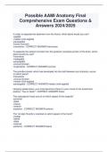Possible AAMI Anatomy Final  Comprehensive Exam Questions &  Answers 2024/2025