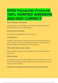 BEST ANSWERS SNHD Paramedic Protocols 100% VERIFIED ANSWERS  2024/2025 CORRECT