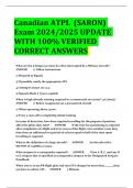 BEST ANSWERS Canadian ATPL (SARON) Exam 2024/2025 UPDATE  WITH 100% VERIFIED  CORRECT ANSWERS