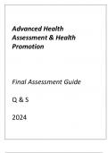 (ASU online) Advanced Health Assessment & Health Promotion I Final Assessment Guide Q & S 2024.