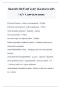 Spanish 102 Final Exam Questions with 100% Correct Answers