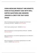 CIGNA MEDICARE PRODUCT AND BENEFITS EXAM ACTUAL/NEWEST 2024 WITH WELL SORTED QUESTIONS AND ANSWERS /GRADED A+/BEST FOR THAT GOOD GRADE  