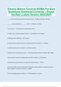 Electric Motors Controls BOMA Pre-Quiz Questions Answered Correctly – Expert Verified | Latest Version 2024/2025