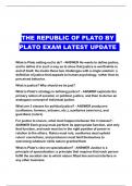 THE REPUBLIC OF PLATO BY PLATO EXAM LATEST UPDATE 
