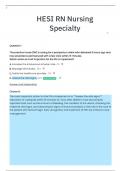 HESI RN Nursing Specialty  Questions and Verified Answers with Rationales