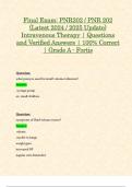 Final Exam: PNR202 / PNR 202 (Latest 2024 / 2025 Update) Intravenous Therapy | Questions and Verified Answers | 100% Correct | Grade A - Fortis