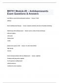 MH701 Module #2 – Antidepressants Exam Questions & Answers