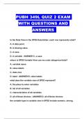 PUBH 349L QUIZ 2 EXAM WITH QUESTIONS AND ANSWERS 