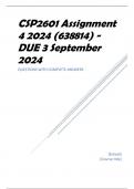 CSP2601 Assignment 4 2024 (638814) - DUE 3 September 2024