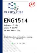 ENG1514 Assignment 3 (DETAILED ANSWERS) 2024 - DISTINCTION GUARANTEED