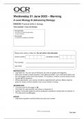 Oxford Cambridge and RSA A Level Biology B (Advancing Biology) H422/03 Practical skills in biology QUESTION PAPER AND MARKING SCHEME (MERGED)