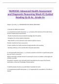 NURS550: Advanced Health Assessment  and Diagnostic Reasoning Week #1 Guided  Reading Qs & As…Grade A+ 