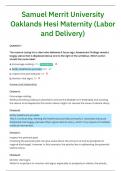 Samuel Merrit University Oaklands Hesi Maternity (Labor and Delivery) questions with well-detailed Explanations/Rationale Answers (graded A+)