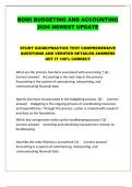 BOMI BUDGETING AND ACCOUNTING 2024 NEWEST UPDATE   STUDY GUIDE/PRACTICE TEST COMPREHENSIVE QUESTIONS AND VERIFIED DETAILED ANSWERS GET IT 100% CORRECT