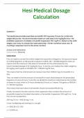 Hesi Medical Dosage Calculation questions with detailed answers (graded A+)