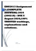 ENG2613 Assignment 3 (COMPLETE ANSWERS) 2024 (300218) - DUE 5 August 2024;100% TRUSTED workings, explanations and solutions. 