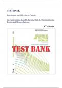 TEST BANK for Recruitment and Selection in Canada, 8th Edition by Victor Catano latest Edition 2024 
