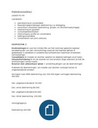 Financial accounting samenvatting tentamen