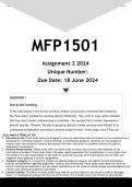 MFP1501 Assignment 2 (ANSWERS) 2024 - DISTINCTION GUARANTEED