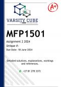 MFP1501 Assignment 2 (DETAILED ANSWERS) 2024 - DISTINCTION GUARANTEED
