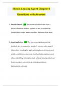 Illinois Leasing Agent Chapter 6 Questions with Answers
