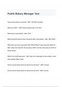 Publix Bakery Manager Test QUESTIONS & ANSWERS 2024 ( A+ GRADED 100% VERIFIED)