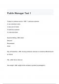 Publix Manager Test 1 QUESTIONS & ANSWERS 2024 ( A+ GRADED 100% VERIFIED)