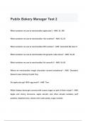 Publix Bakery Manager Test 2 QUESTIONS & ANSWERS 2024 ( A+ GRADED 100% VERIFIED)