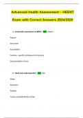 Advanced Health Assessment – HEENT Exam with Correct Answers 2024/2025