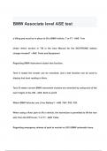 BMW Associate level ASE test QUESTIONS & ANSWERS 2024 ( A+ GRADED 100% VERIFIED)