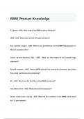 BMW Product Knowledge QUESTIONS & ANSWERS 2024 ( A+ GRADED 100% VERIFIED)