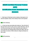 NASM CERTIFICATION Exam 2024 Expected Questions and Answers (Verified by Expert)
