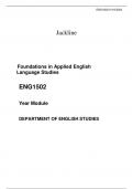  Foundations in Applied English Language Studies  ENG1502  Year Module  DEPARTMENT OF ENGLISH STUDIES