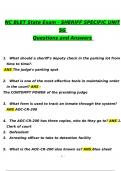 NC BLET State Exam - SHERIFF SPECIFIC UNIT SG Questions and Answers (2024 / 2025) (Verified Answers)