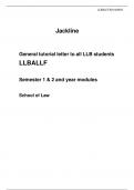  General tutorial letter to all LLB students LLBALLF  Semester 1 & 2 and year modules  School of Law